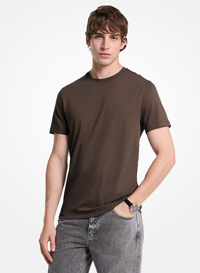 T-shirt Michael Kors à col rond brun chocolat