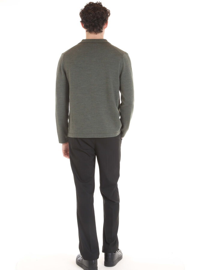 Cardigan Michael Kors à col classique vert olive mélange