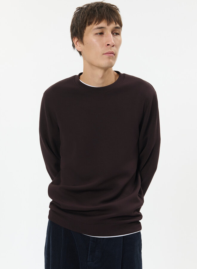 Chandail Matinique Harry en jersey doux à col rond brun ganache