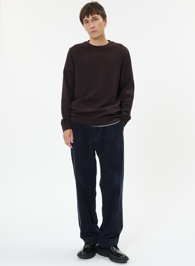 Chandail Matinique Harry en jersey doux à col rond brun ganache