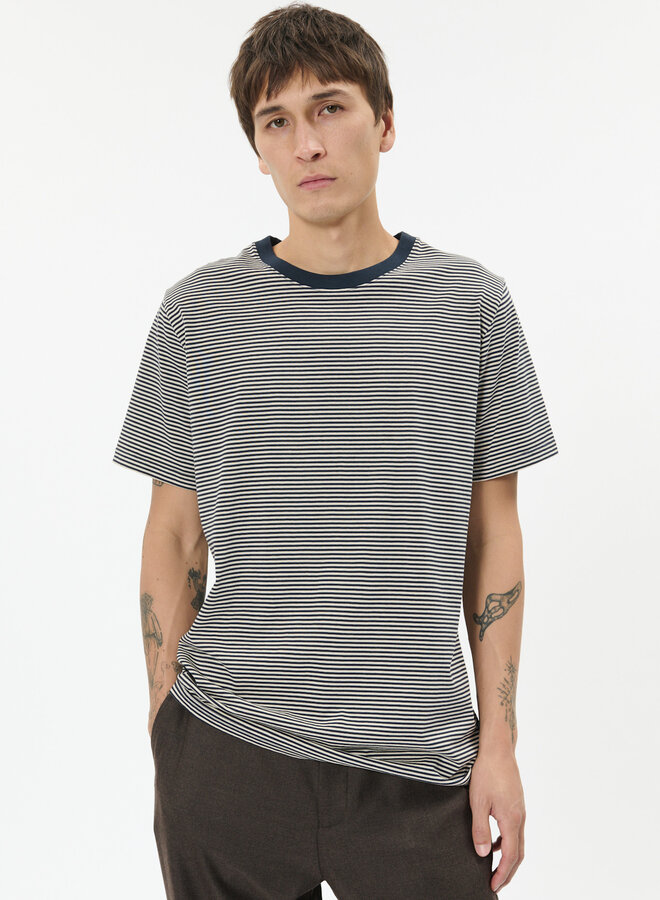 T-shirt Matinique Jeremy rayé bleu marine & beige