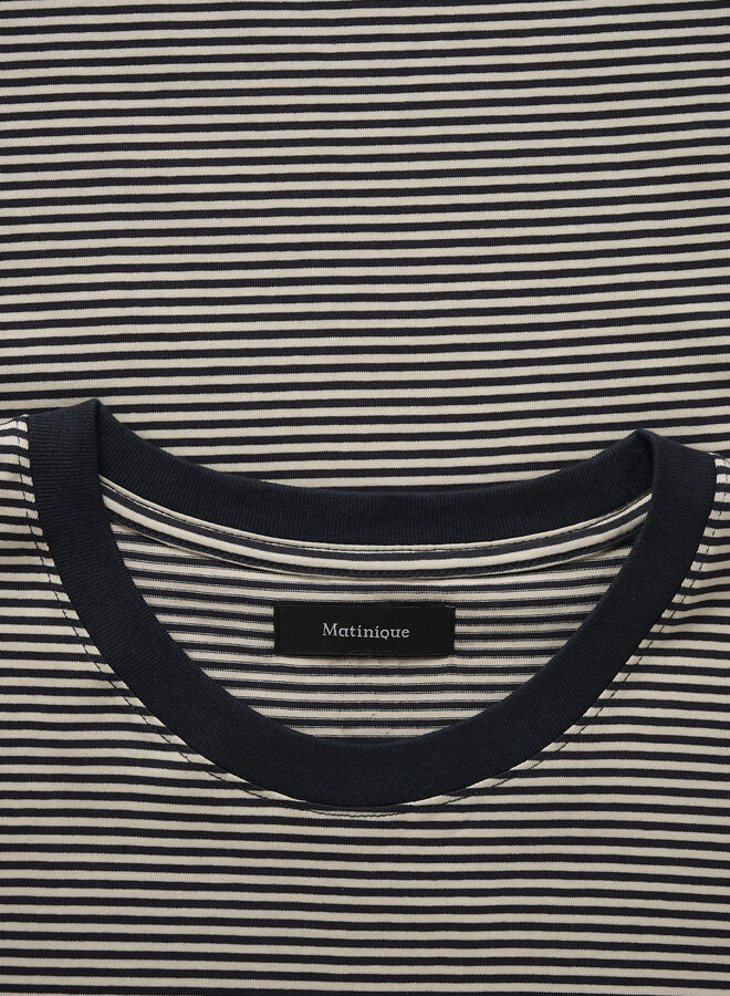T-shirt Matinique Jeremy rayé bleu marine & beige
