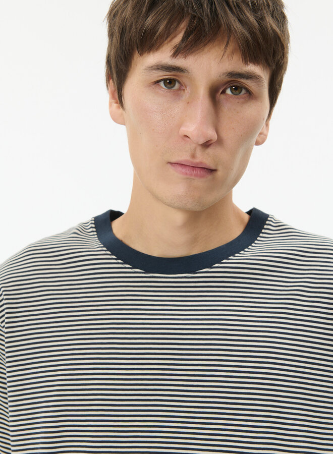 T-shirt Matinique Jeremy rayé bleu marine & beige