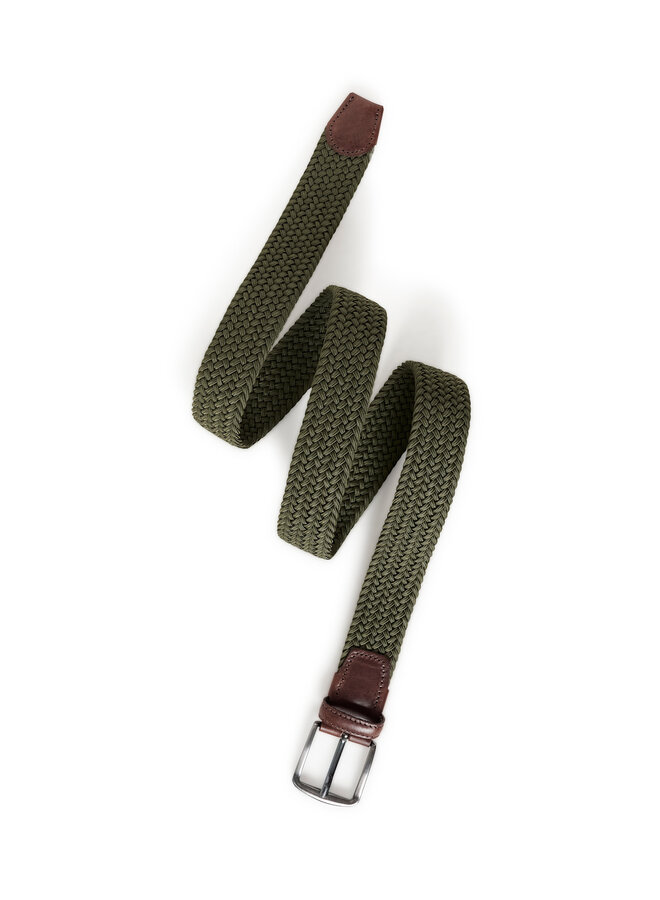 Ceinture Matinique Braed tressée vert olive