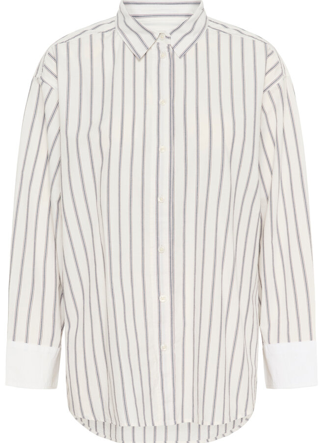 Chemise Part Two Savanna surdimensionnée blanche rayée bleu marine & bordeaux