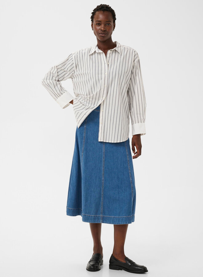 Chemise Part Two Savanna surdimensionnée blanche rayée bleu marine & bordeaux