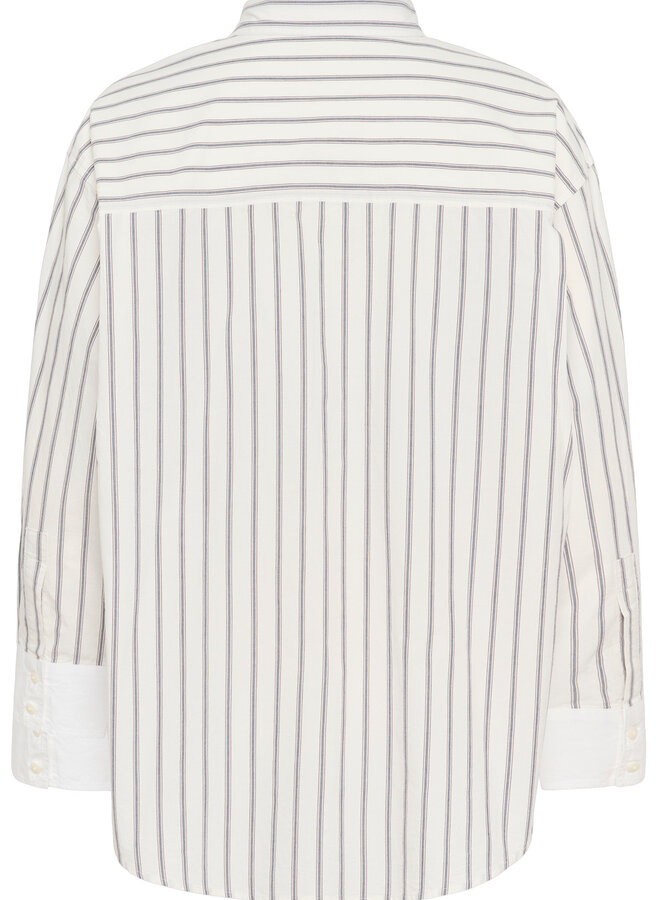 Chemise Part Two Savanna surdimensionnée blanche rayée bleu marine & bordeaux