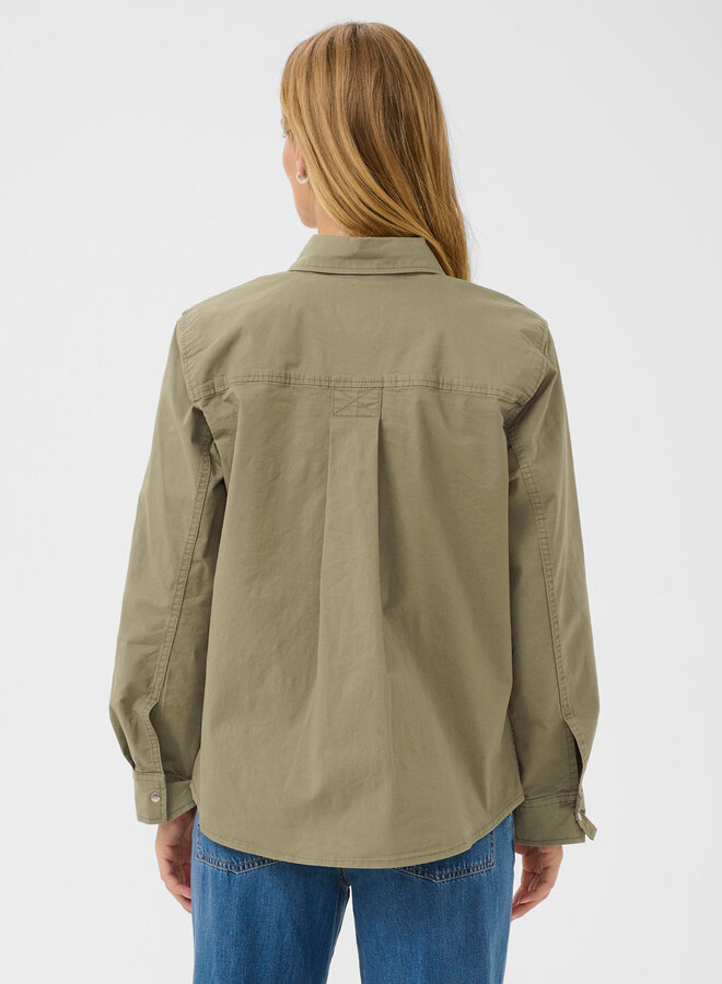 Surchemise Part Two Nayla à col classique & boutons pression vert vétiver