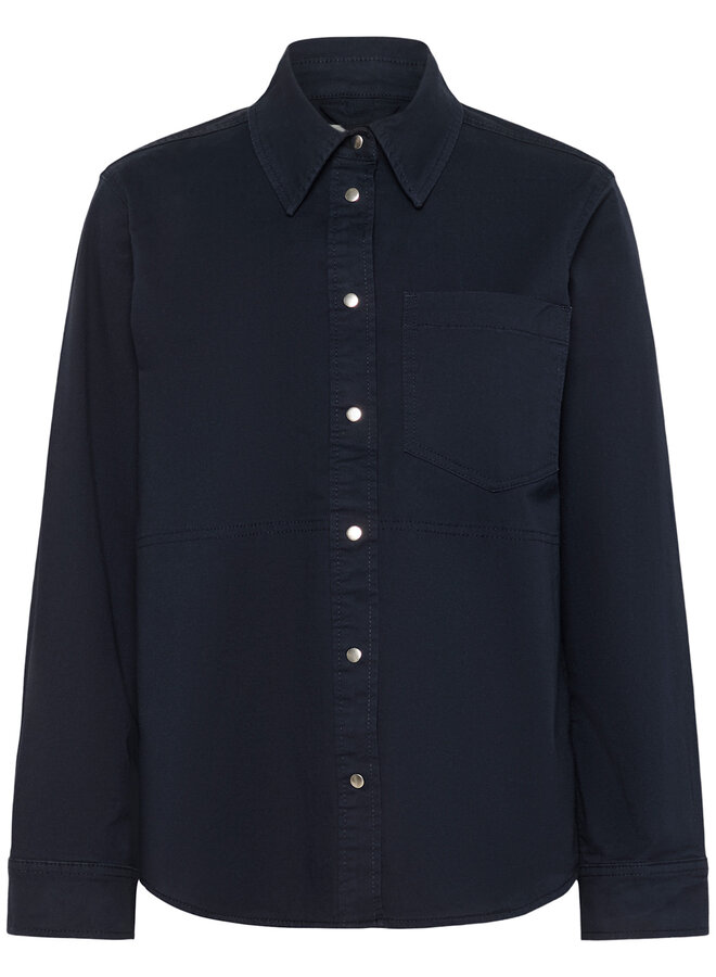 Surchemise Part Two Nayla à col classique & boutons pression bleu marine