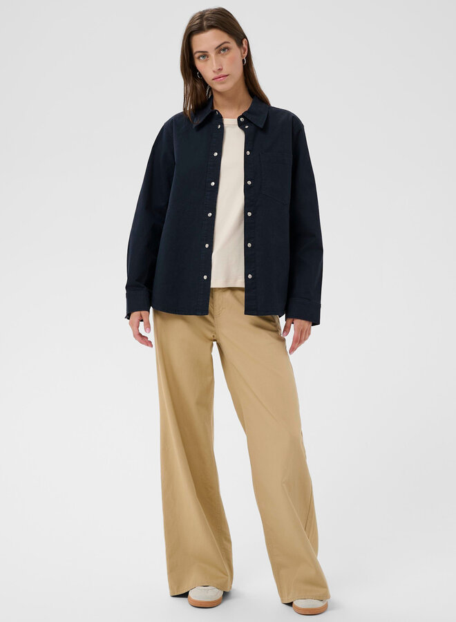 Surchemise Part Two Nayla à col classique & boutons pression bleu marine