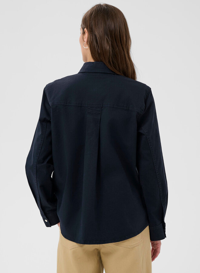 Surchemise Part Two Nayla à col classique & boutons pression bleu marine