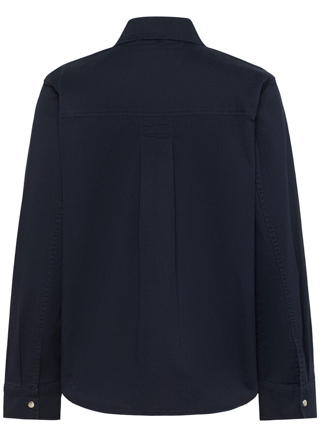 Surchemise Part Two Nayla à col classique & boutons pression bleu marine