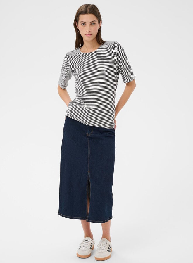 T-shirt Part Two Nemi à manches 3/4 rayé bleu marine & blanc