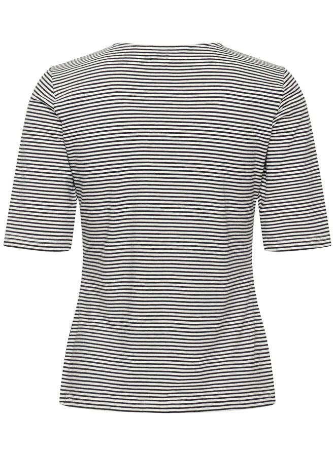 T-shirt Part Two Nemi à manches 3/4 rayé bleu marine & blanc