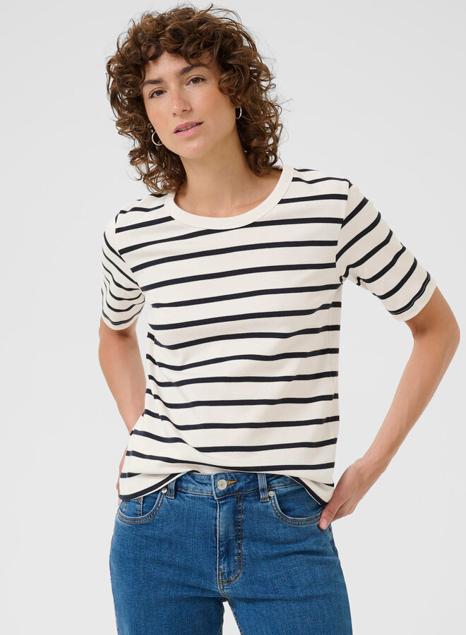 T-shirt Part Two Ratana rayé bleu marine & écru