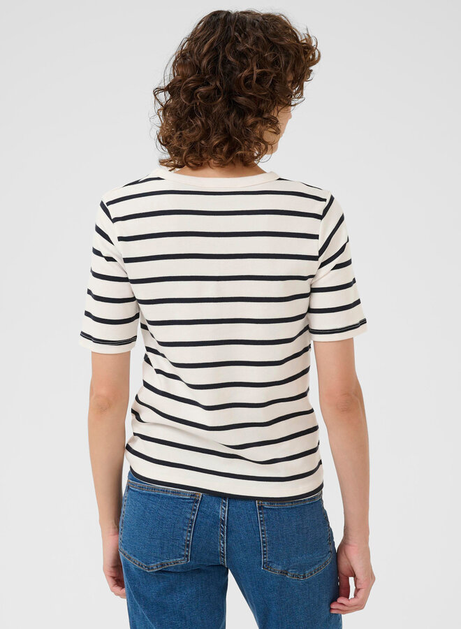 T-shirt Part Two Ratana rayé bleu marine & écru