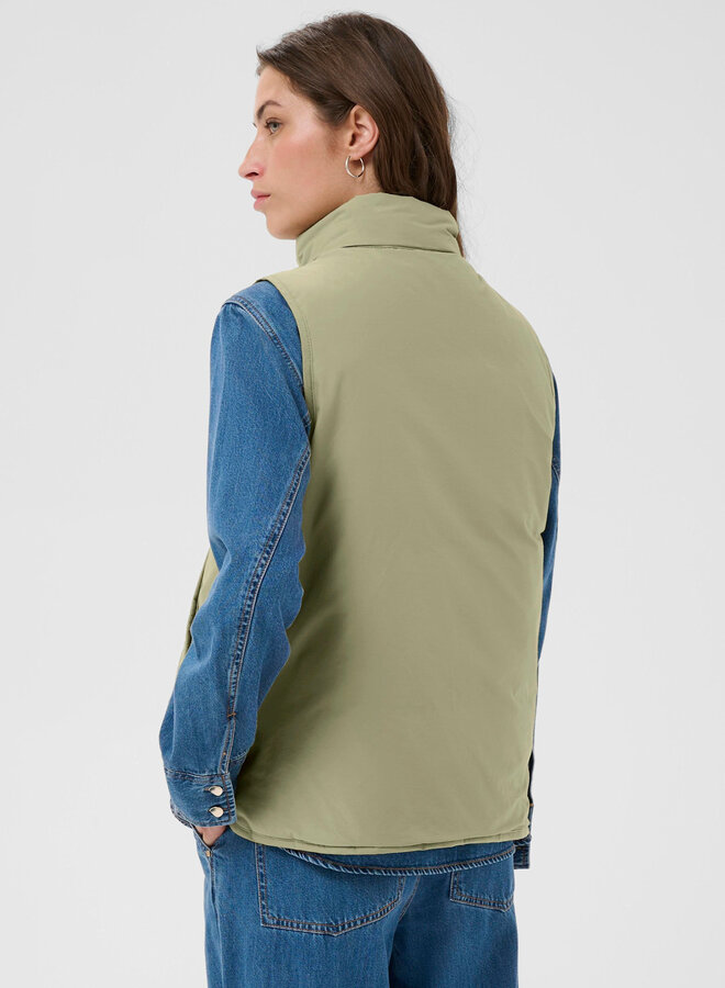 Veste Part Two Yanna sans manches vert vétiver