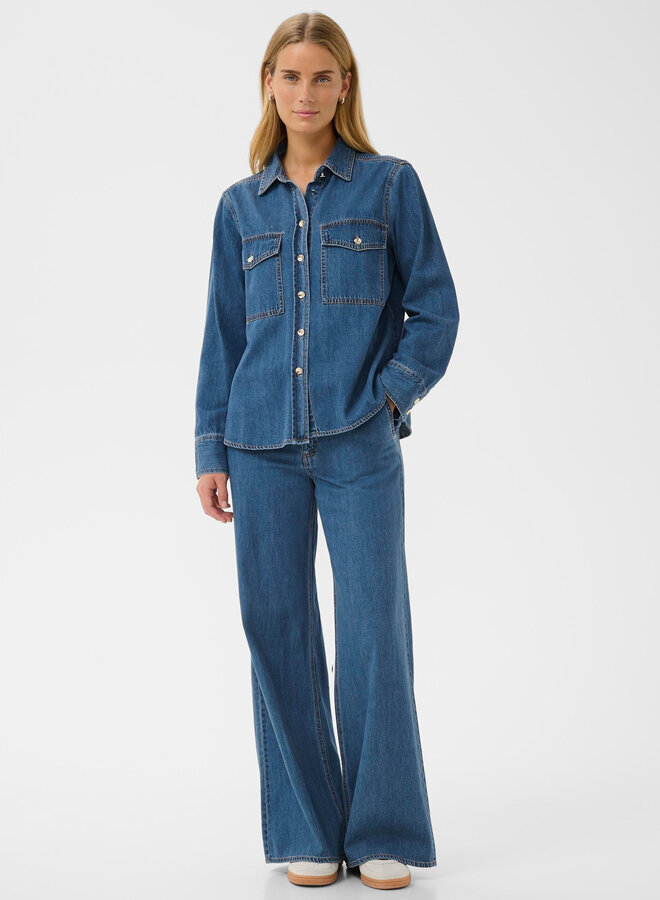 Chemise Part Two Payas en denim bleu moyen