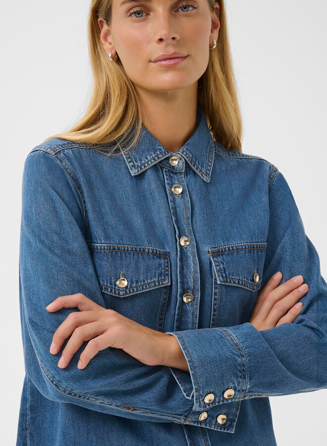 Chemise Part Two Payas en denim bleu moyen