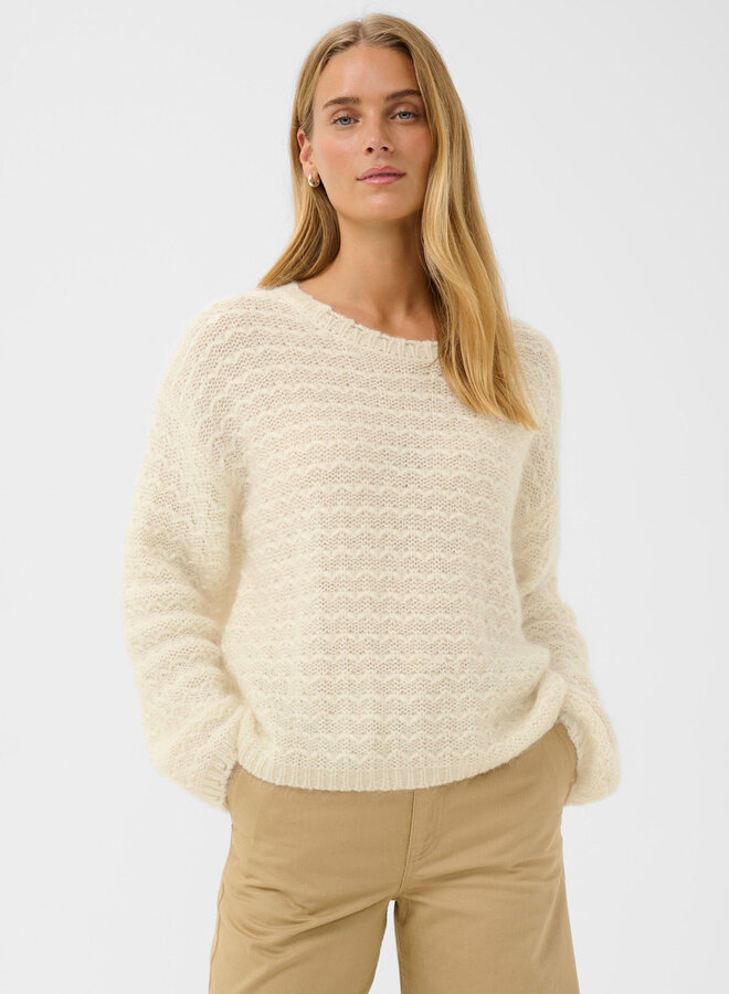 Tricot Part Two Zoey en pointelle en mohair écru