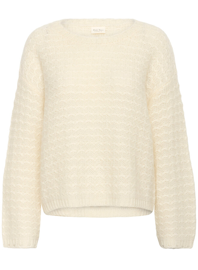 Tricot Part Two Zoey en pointelle en mohair écru
