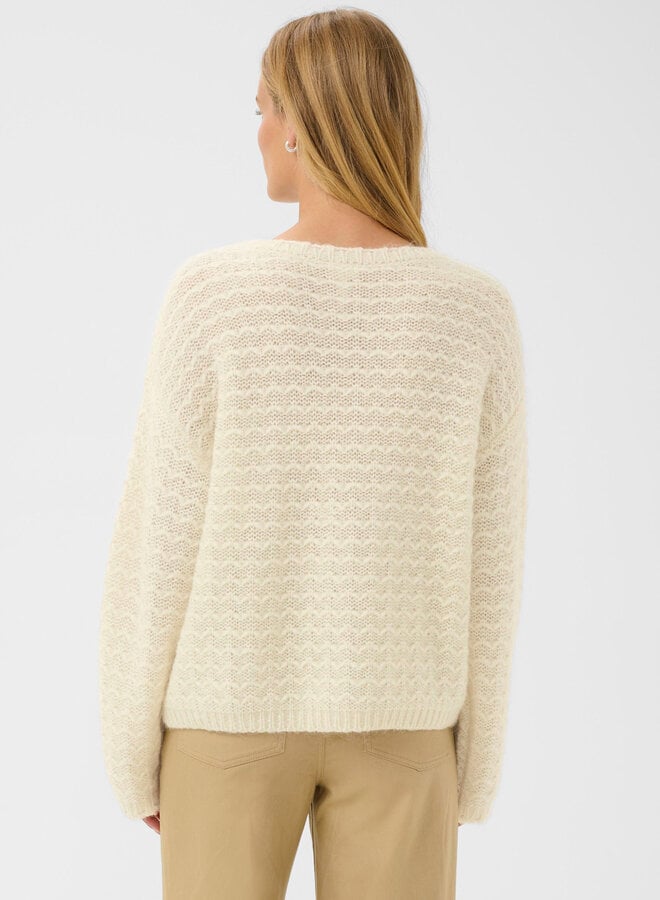 Tricot Part Two Zoey en pointelle en mohair écru