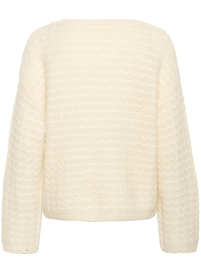 Tricot Part Two Zoey en pointelle en mohair écru