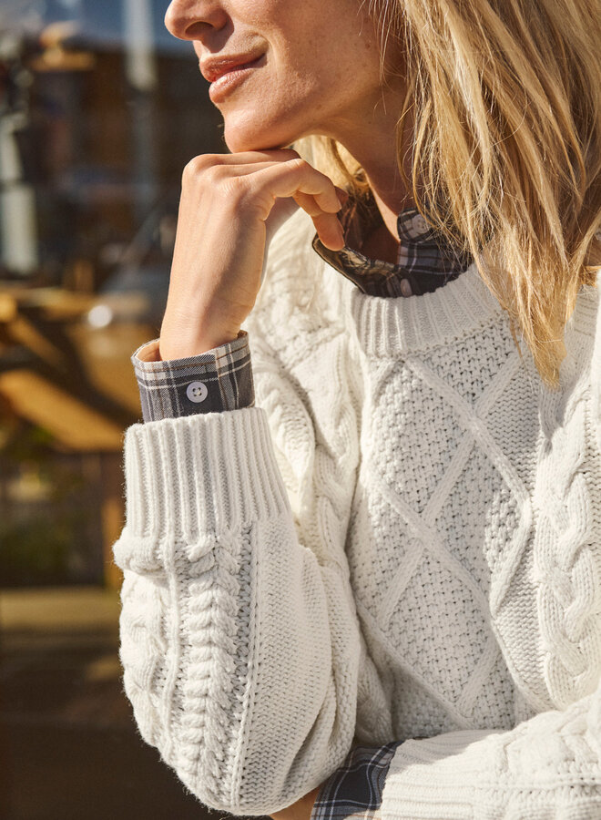 Tricot Part Two Ziva câblé écru