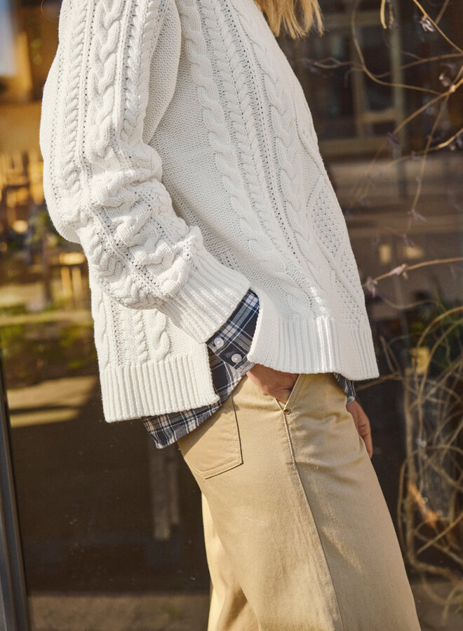 Tricot Part Two Ziva câblé écru