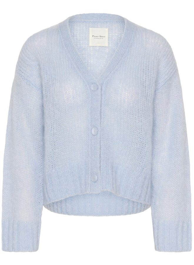 Cardigan Part Two Zendaya en mohair bleu ciel