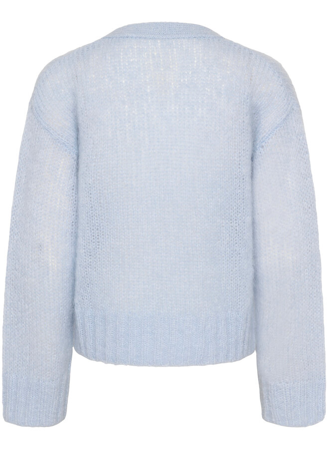 Cardigan Part Two Zendaya en mohair bleu ciel