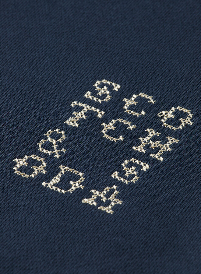 Chandail Scotch & Soda molletonné gris charcoal avec broderies beiges