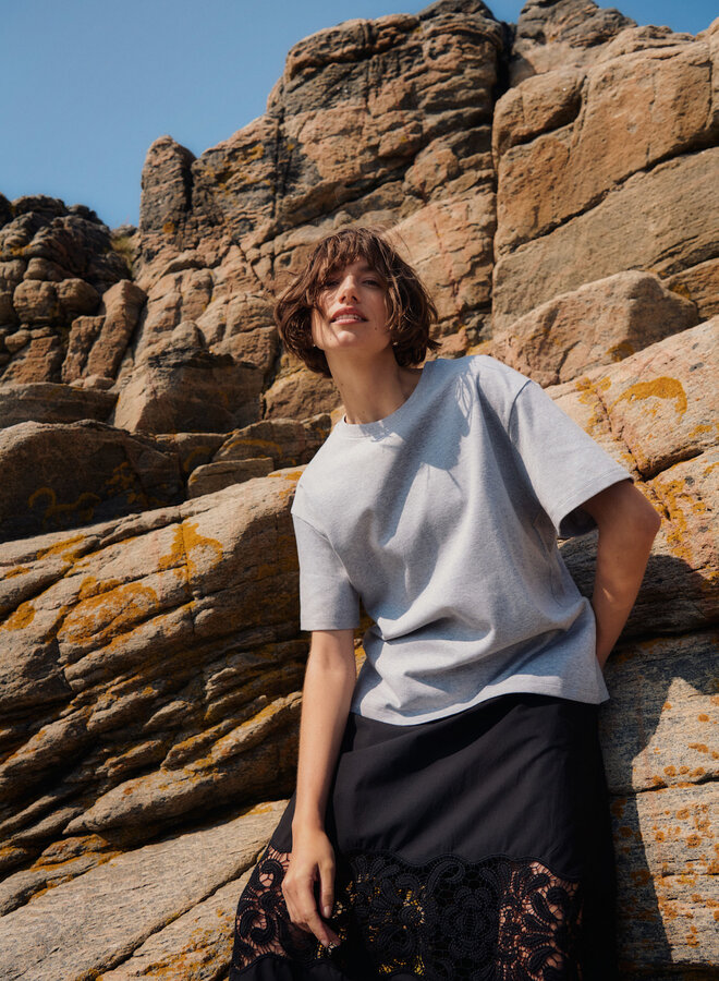 T-shirt Part Two Jamina gris pâle mélange