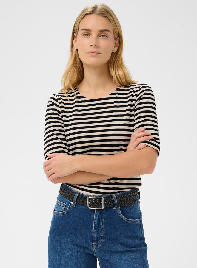 T-shirt Part Two Nemi rayé noir & écru