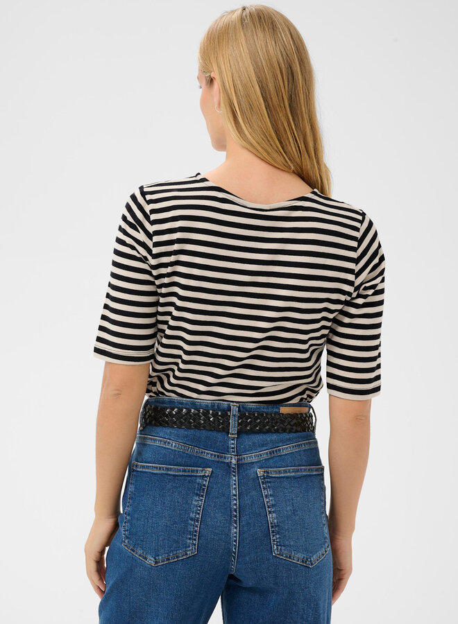 T-shirt Part Two Nemi rayé noir & écru