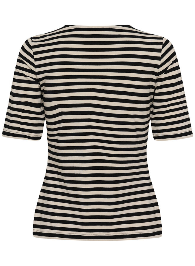 T-shirt Part Two Nemi rayé noir & écru