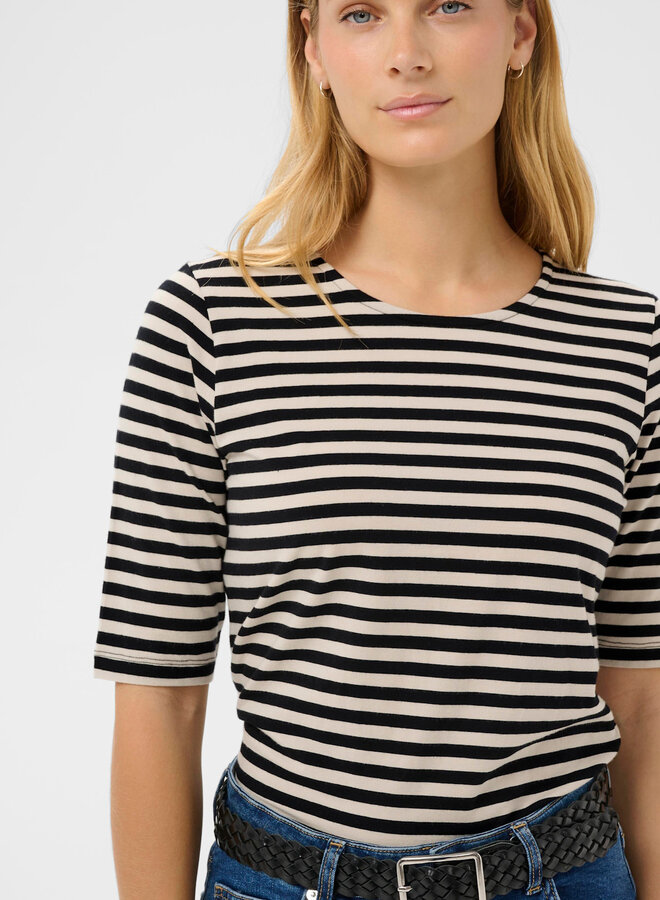 T-shirt Part Two Nemi rayé noir & écru