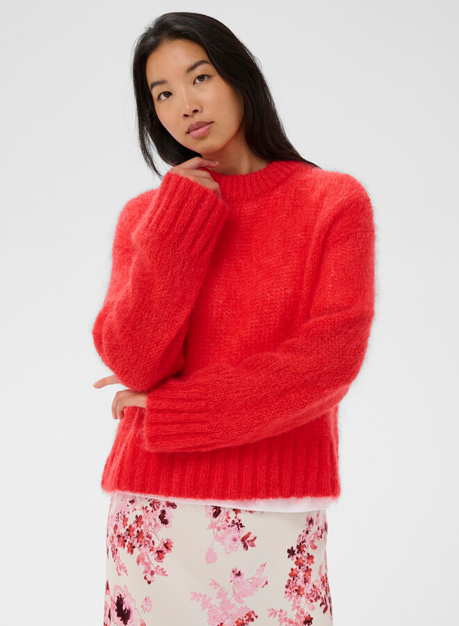 Tricot Part Two Sille en mohair rouge poppy