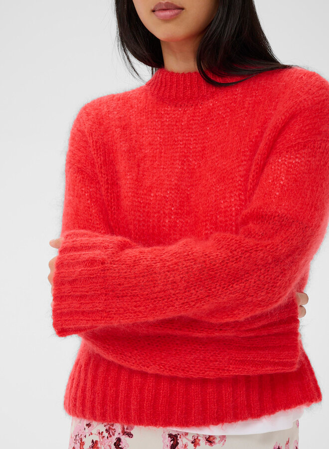 Tricot Part Two Sille en mohair rouge poppy