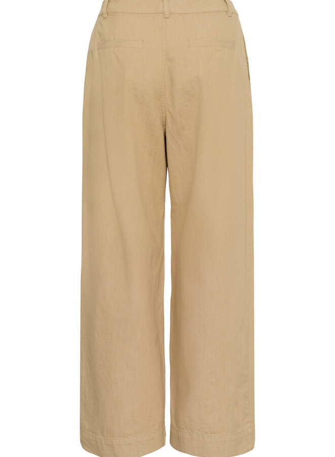 Pantalon Part Two Amaja à plis & jambes larges beige travertine