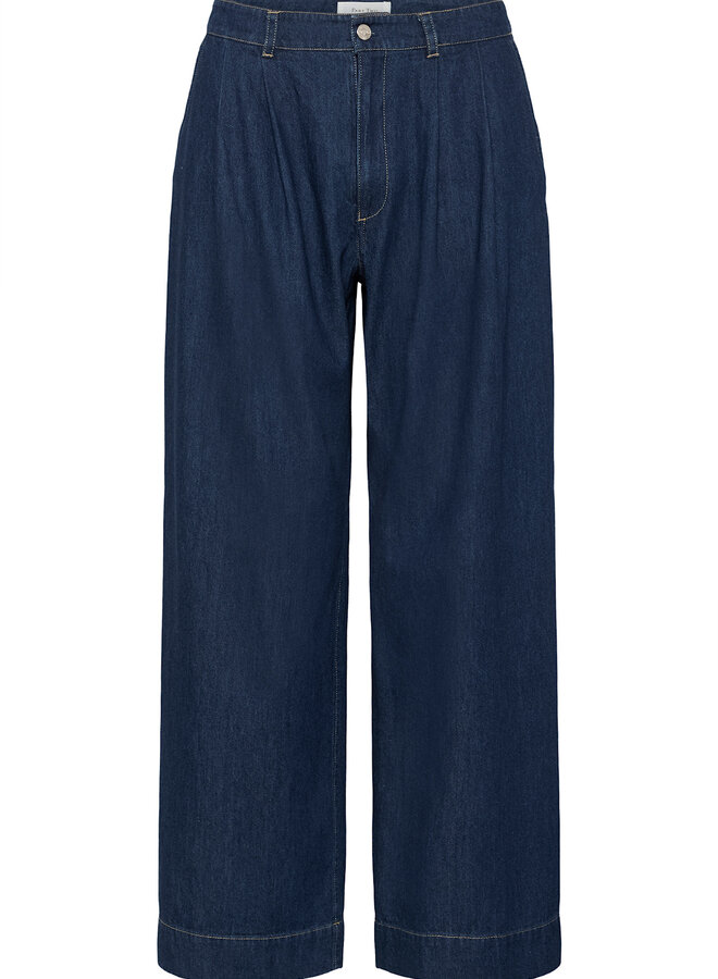 Jeans Part Two Amaja à plis bleu foncé