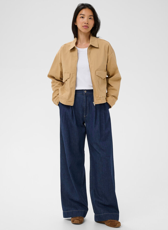 Jeans Part Two Amaja à plis bleu foncé