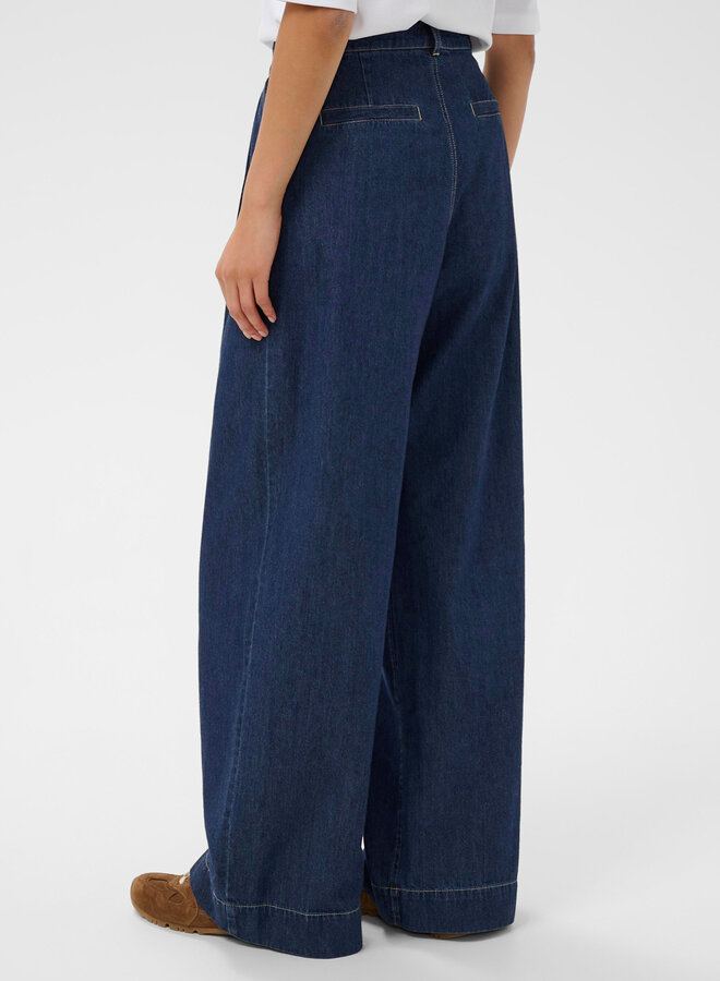 Jeans Part Two Amaja à plis bleu foncé