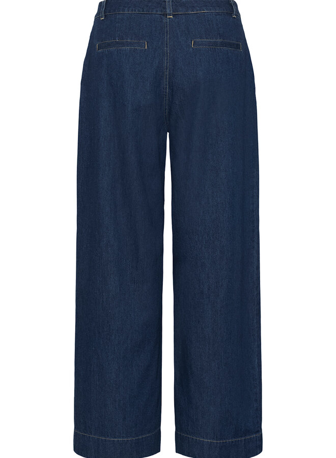 Jeans Part Two Amaja à plis bleu foncé