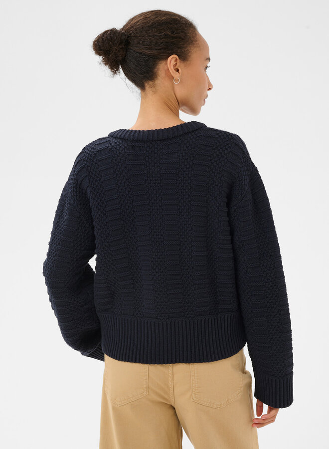 Cardigan Part Two Aniela à fermeture à zip bleu marine