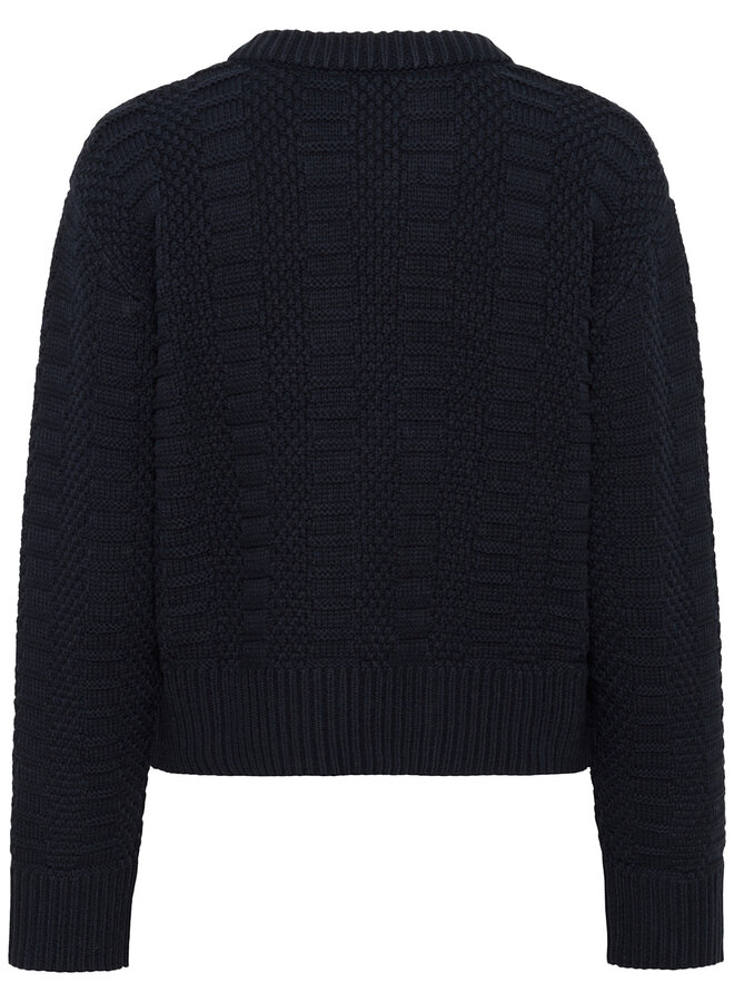 Cardigan Part Two Aniela à fermeture à zip bleu marine