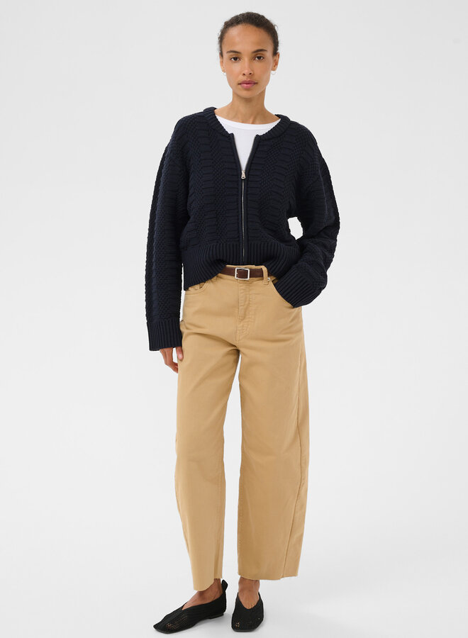 Cardigan Part Two Aniela à fermeture à zip bleu marine