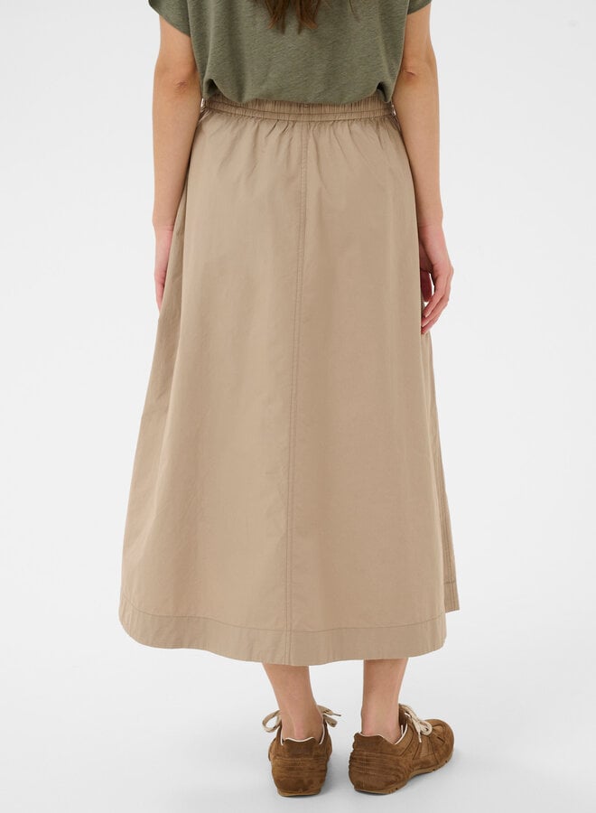Jupe midi Part Two Asmina à taille élastique beige