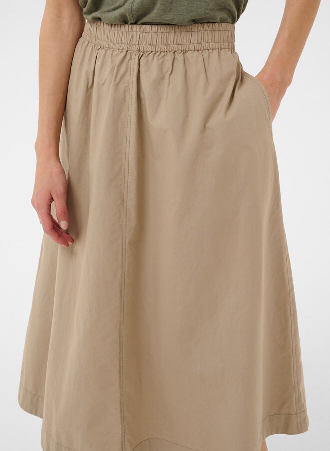 Jupe midi Part Two Asmina à taille élastique beige