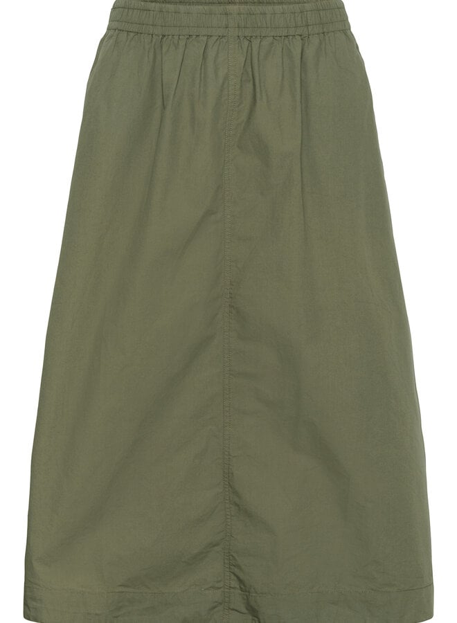 Jupe midi Part Two Asmina à taille élastique vert olive fumé